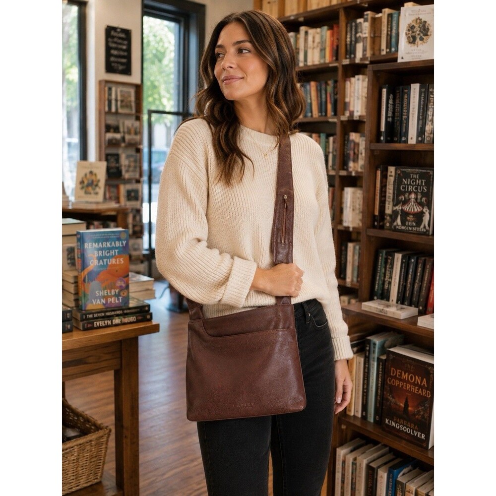 Radley London Brown Embossed Leather Crossbody Bag Classic Understated Minimal